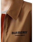 logo appliqué technical canvas coat