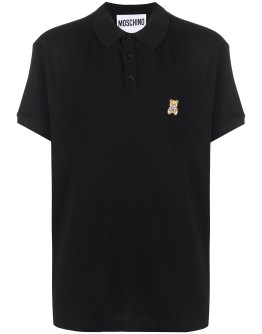 teddy bear-patch polo shirt