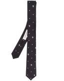 skull-embroidered tie