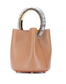 Panier contrasting handle bucket bag
