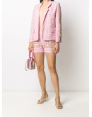 bead-embellished check shorts
