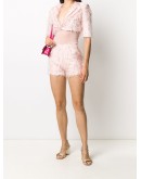 feather-embellished shorts