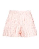 feather-embellished shorts