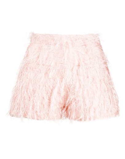 feather-embellished shorts