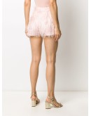 feather-embellished shorts