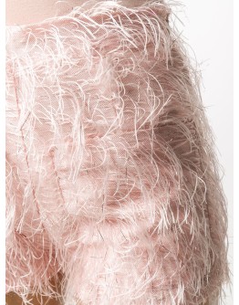 feather-embellished shorts