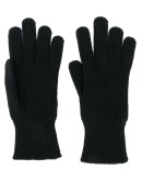 chunky knit logo patch gloves