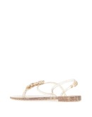 crystal embellished jelly sandals