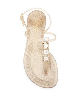 crystal embellished jelly sandals