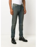 slogan print straight leg jeans