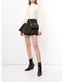 puffball-layer belted shorts