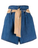 waist-tied denim shorts