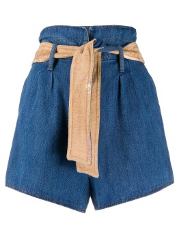 waist-tied denim shorts