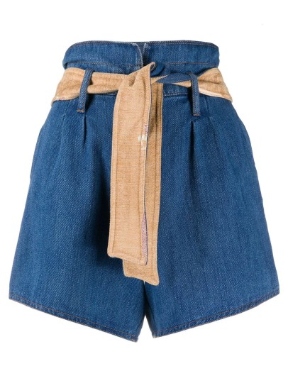 waist-tied denim shorts