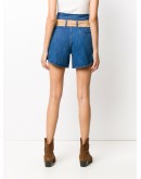 waist-tied denim shorts