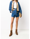 waist-tied denim shorts