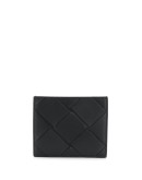 woven detail leather cardholder