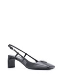 logo-plaque square-toe 65mm pumps