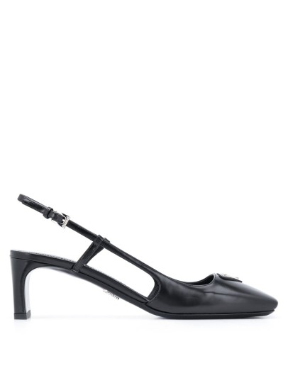 logo-plaque square-toe 65mm pumps