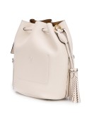 whipstitched trim bucket bag