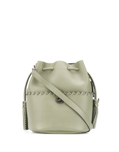 Lora whipstitch-embellished bucket bag