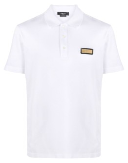 logo-plaque polo shirt