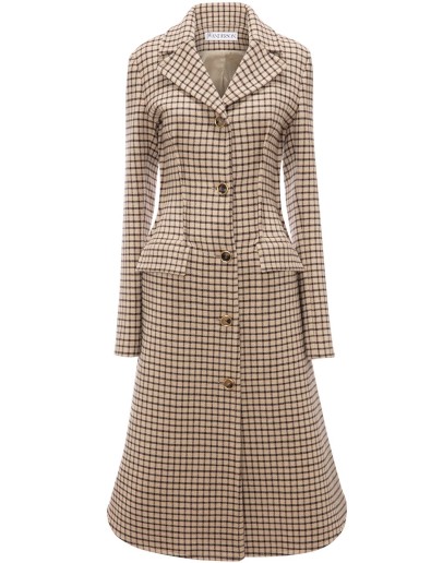 Angle Hem grid pattern coat