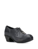zip-front leather shoes
