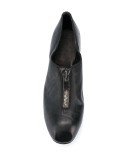 zip-front leather shoes