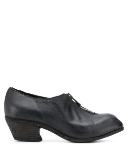 zip-front leather shoes