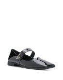 square-toe patent ballerina shoes