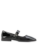 square-toe patent ballerina shoes