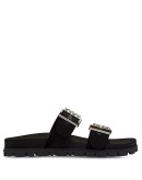 crystal-embellished velvet slides