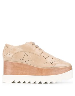 star perforated platform shoes