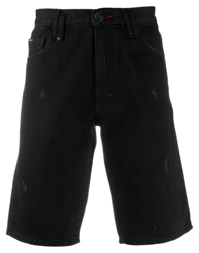 hexagon logo denim shorts 