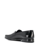 logo-plaque leather loafers