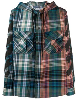 hooded check shirt