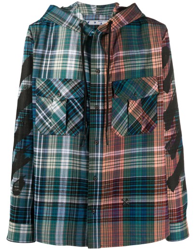 hooded check shirt