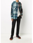 hooded check shirt