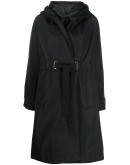 belted hooded coat