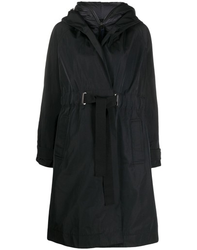 belted hooded coat
