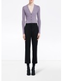 knitted button-front cardigan