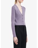 knitted button-front cardigan