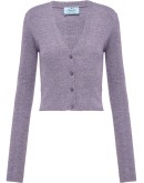 knitted button-front cardigan