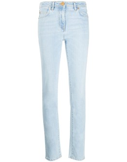 Medusa print skinny jeans