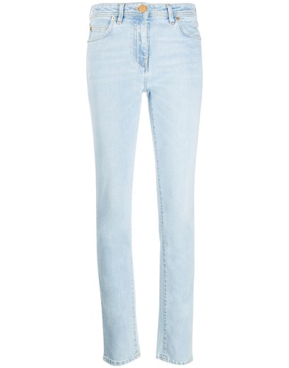 Medusa print skinny jeans