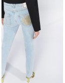 Medusa print skinny jeans