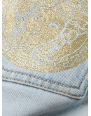 Medusa print skinny jeans