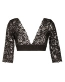 logo lace crop top