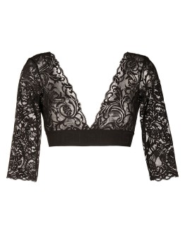 logo lace crop top